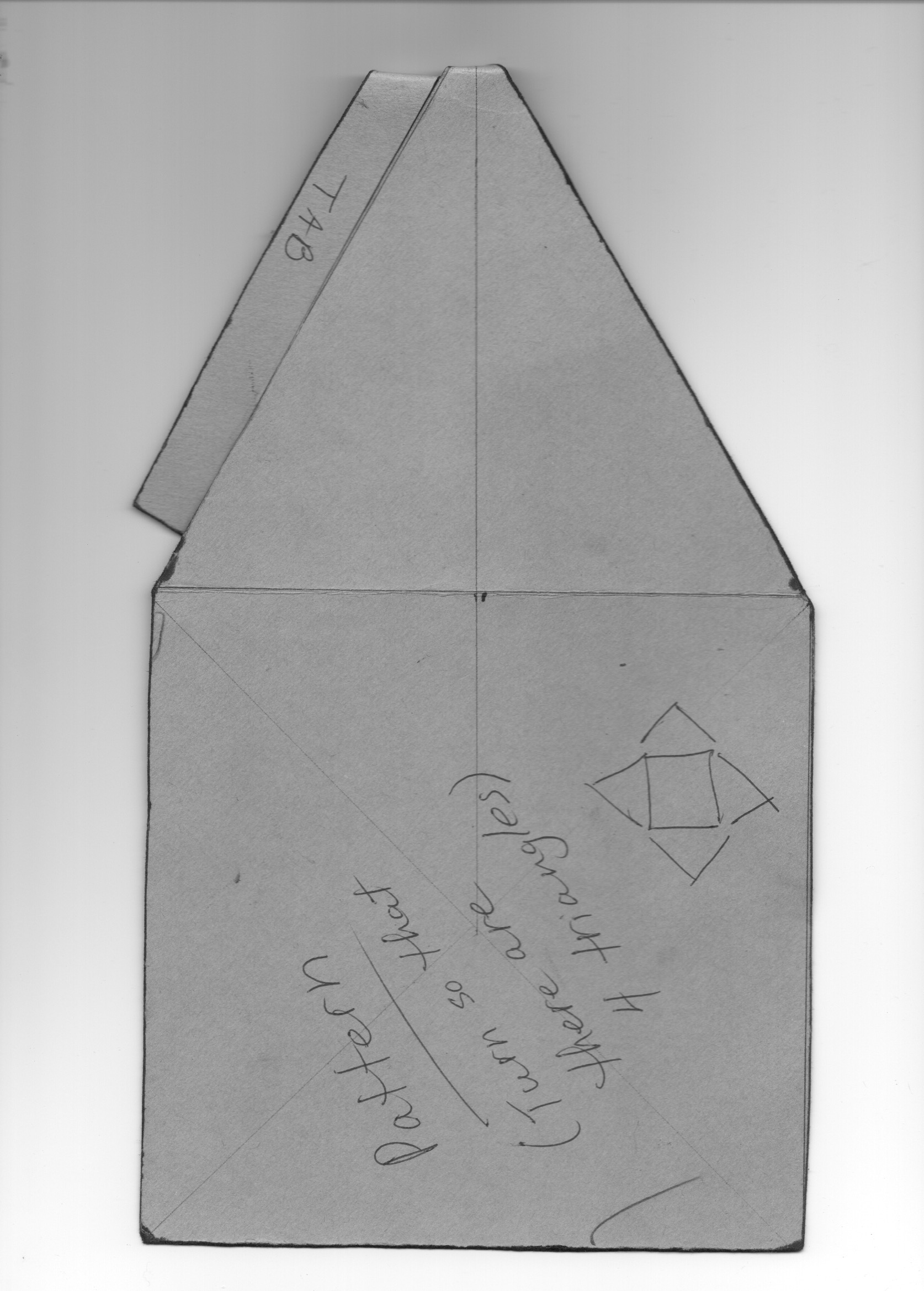 This pattern can be transferred to cardstock. By rotating the shape, a student can draw the template for their Personal Time Capsule Pyramid, including the tabs to use for gluing.